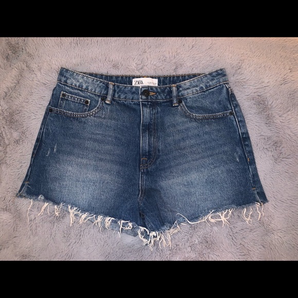 ZARA High Waisted Denim Shorts - Picture 5 of 7